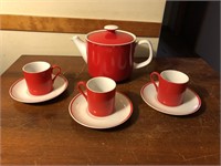 7 pcs Marlow Red & White Tea set