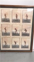 Custom framed David Nichols print golf swings 20”