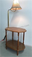Wood and brass table lamp 24” x 15” x 24”