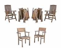 Eight Teak Patio Chairs