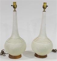 Pair Pottery Lamps