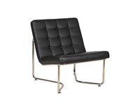 Chrome and Leather Tufted Chair