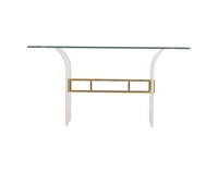 1970's Lucite and Solid Brass Console Table