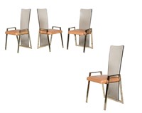 Lucite and Brass Kitchen Chairs - Set of Four