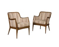 Mid Century Sculpted Lounge Chairs - Pair