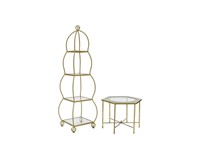 Brass Rope Etagere and Mastercraft Table