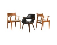 Three Danish Teak Arm Chairs