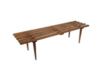 Italian Slatted Walnut Bench