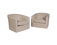 Milo Baughman Style Tub Chairs - Pair