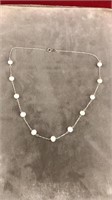 14k white gold pearl necklace