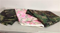 Lot of camouflage cotton canvas fabric