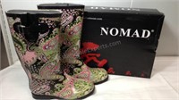 Nomad Footwear Puddles Pink/Lime Paisley size 7