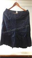 J.Crew women's linen skirt dark blue with button