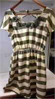 Charming Charlie size M green and cream stripe