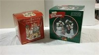 Dueling Banjos Snowmen and ceramic lighted house