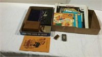 Children's records and vintage drawing set
