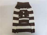 Brown/White XL Pet Turtleneck