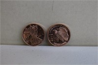 (2) Copper 1oz rounds