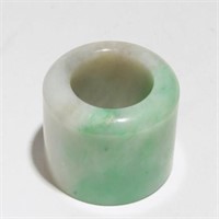 Chinese Mottled Jade Archer's or Thumb Ring, Man's