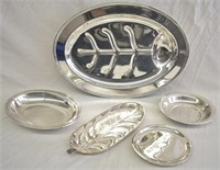5 pcs. Silver Plate Serving Dishes