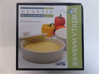 Classic Kitchen White Stoneware Tortilla Warmer