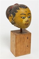 Balinese Painted Ceramic Head of a Woman