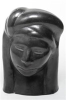 Mexican Oaxaca Black Pottery Bust, Vintage