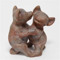 Pre-Columbian Pottery-Dancing Hairless Colima Dogs