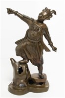 Chinese Bronze Standing Warrior Figure