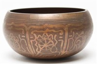 Nepalese Singing Bowl with Vajra, Brown-Etched