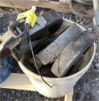 Bucket of Scaffold Wheels and Part