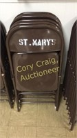 (6) Brown Metal Chairs