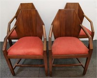 After Frank Lloyd Wright Hexagon-Back Armchairs, 4