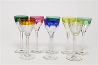Val St. Lambert Crystal Cordial & Wine Glasses, 8