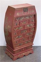 Chinese Chest of Drawers, Red-Painted & Gilt Wood