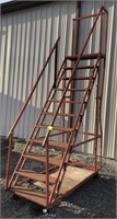 11' rolling step metal ladder