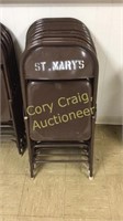(9) Brown metal chairs