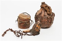 Tribal Ethnographic Gourd or Wood Containers, 3