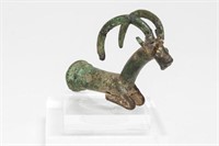 Luristan Bronze Ibex Whetstone Handle, Ancient