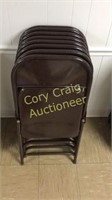 (8) Brown Metal folding chairs