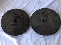 2 x Shell ground cover lids