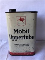 Mobil upperlube quart oil tin