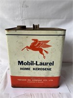 Mobil-Laurel 2 gallon kerosene tin
