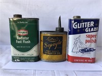 Texaco, Lister oil & Glitter glaze tins