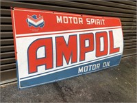 Original Ampol enamel sign approx 6 x 3 ft