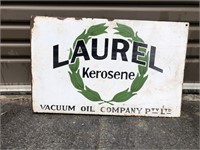 Original Laurel enamel post mount sign