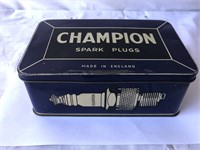 Large  & 6 x small Champion spark plug tins