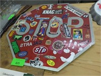 VINTAGE STOP SIGN WITH STICKERS