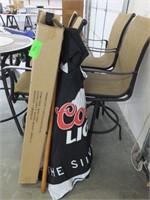 COORS LIGHT UMBRELLA WITH WOODEN POLE - NEW IN BOX
