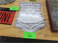 GOOD LIFE BREWING COMPANY SIGN - 11" WIDE X 16"
